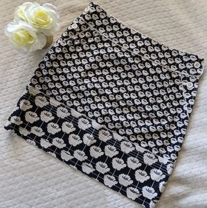 Etcetera Black and White Graphic Floral Skirt